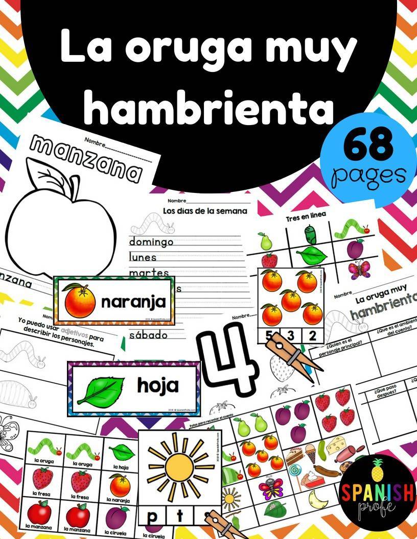 colorear la oruga muy hambrienta