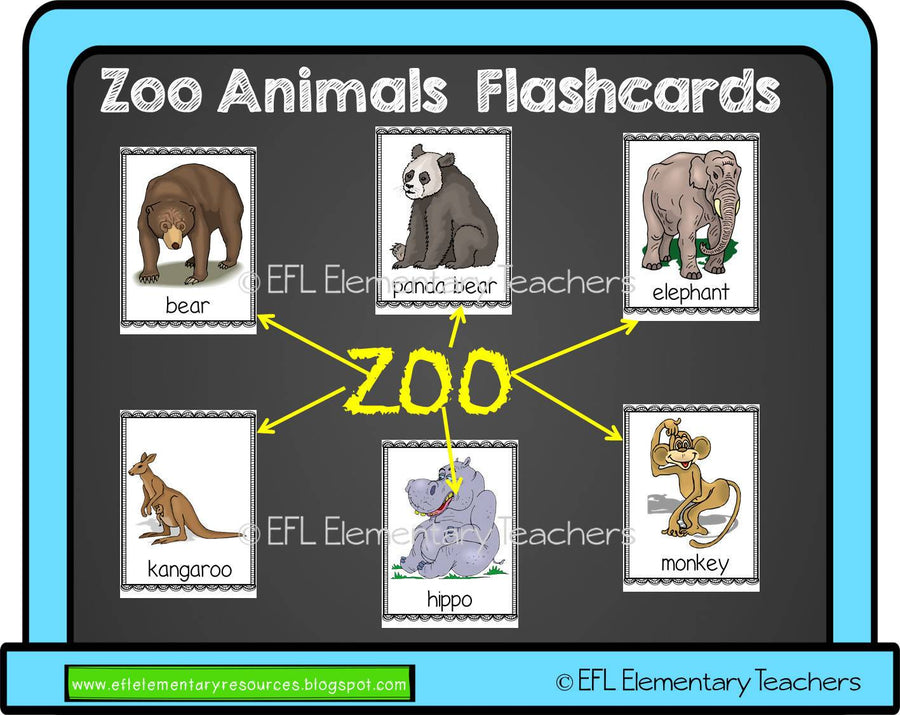 Zoo Animals Flashcards for EFL – Bilingual Marketplace